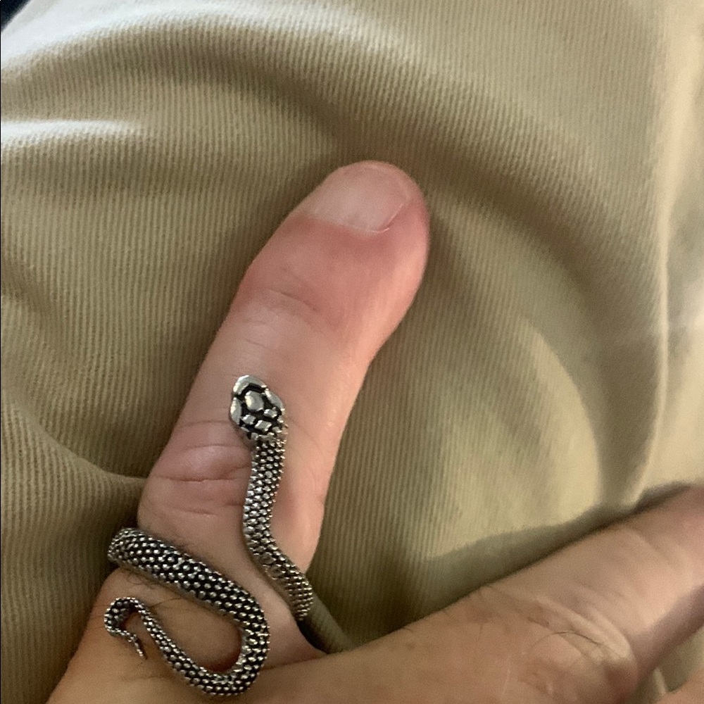 Silver Snake Ring for Reptile Enthusiasts